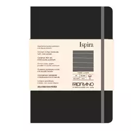 Taccuino Ispira con elastico copertina rigida A5 96 fogli righe nero 