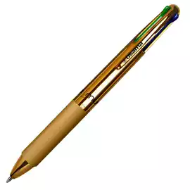 Penna a sfera 4 Multi Chrome punta 1,00mm 4 colori metallic gold 