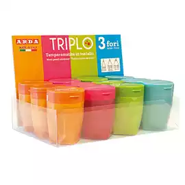 Temperamatite Triplo 3 fori colori assortiti 