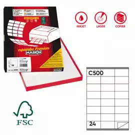 Etichette adesive C 500 in carta permanenti 70x36mm 24 et fg 100...