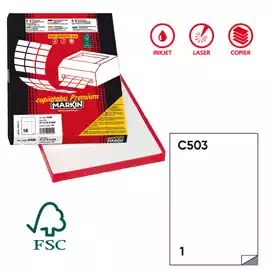 Etichette adesive C 503 in carta permanenti 210x297mm 1 et fg 100...
