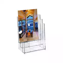 Portadepliant plasticca trasparente 23x33x14cm 