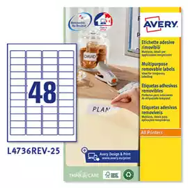 Etichette adesive L4736REV in carta angoli arrotondati rimovibili...