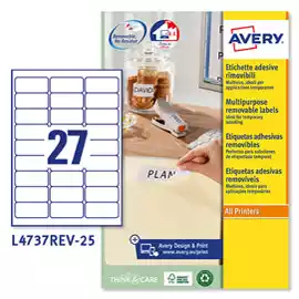 Etichette adesive L4737REV in carta angoli arrotondati rimovibili...