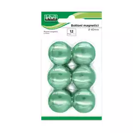Bottoni magnetici diametro 4cm verde  blister 12 pezzi