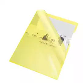 Cartelline a L PVC liscio 21x29,7cm giallo cristallo  conf. 25 pezzi