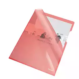 Cartelline a L PVC liscio 21x29,7cm rosso cristallo  conf. 25 pezzi