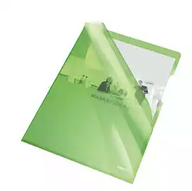 Cartelline a L PVC liscio 21x29,7cm verde cristallo  conf. 25 pezzi