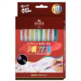 Roller gel colorati colori pastel Koh I Noor astuccio 10 roller