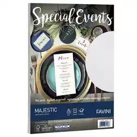 Carta metallizzata Special Events A4 120gr bianco  conf. 20 fogli