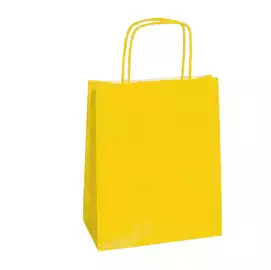 Shopper Twisted maniglie cordino 22x10x29cm carta kraft giallo...