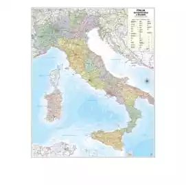 Carta geografica Italia amministrativa e stradale murale 97x122cm 