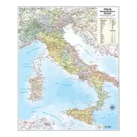 Carta geografica Italia amministrativa e stradale murale 67x85cm 