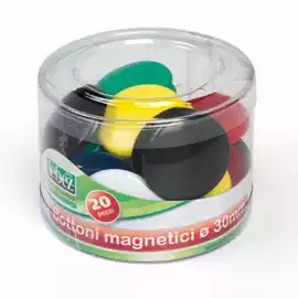 Bottoni magnetici tondi diametro 3cm colori assortiti  barattolo da...