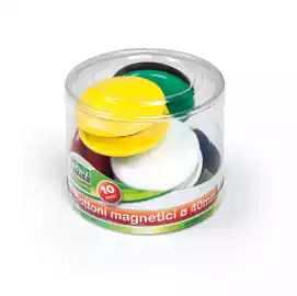 Bottoni magnetici tondi diametro 4cm colori assortiti  barattolo da...