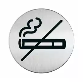 Pittogramma adesivo Zona non fumatori acciaio diametro 8,3cm 