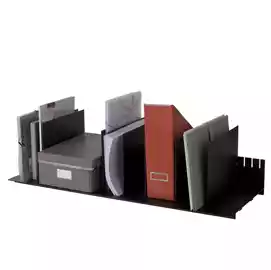 Portariviste 10 separatori mobili 80,2x27,5x21cm nero 