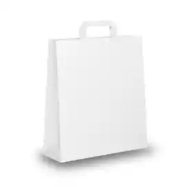 Shopper maniglia piattina 22x10x29cm carta kraft bianco   conf. 350...