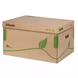 Scatola container EcoBox 34,5x43,9x24,2cm apertura superiore avana 
