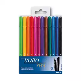 Pennarello fineliner  Pen  0,5mm colori assoriti  busta 12 pennarelli
