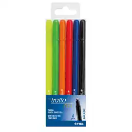 Pennarello fineliner  Pen  0,5mm colori assortiti  busta 6 pennarelli