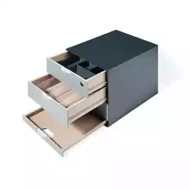 Set Coffee Point Box 2 organizer inclusi 28,9x27,9x35,4cm ABS grigio 