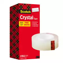 Nastro adesivo  Crystal 600 19mmx33 m Value Pack 7+1 rotoli