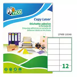 Etichette adesive LP4W in carta con margini laser permanenti 105x48mm...