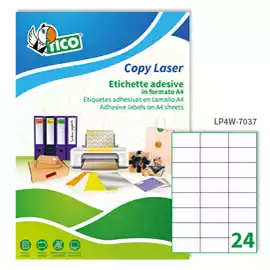 Etichette adesive LP4W in carta laser permanenti 70x37mm 24 et fg 100...