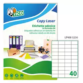 Etichette adesive LP4W in carta laser permanenti 52x30mm 40 et fg 100...