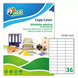 Etichette adesive LP4W in carta laser permanenti 70x25mm 36 et fg 100...