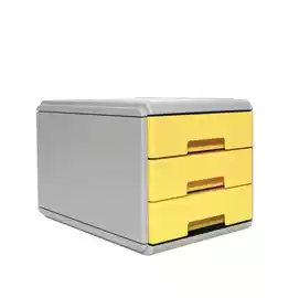 Mini cassettiera Keep Colour Pastel 17x25,4x17,7cm grigio giallo 