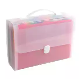 Classificatore valigetta con maniglia cristallo 33x29cm 24 tasche 