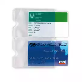Busta porta card 5,8x8,7cm 2 tasche trasparente  