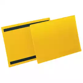 Buste identificative magnetiche A4 orizzontale giallo  conf. 50 pezzi