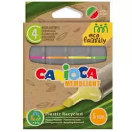 Evidenziatore Memolight Eco Family colori assortiti  scatola 4 pezzi