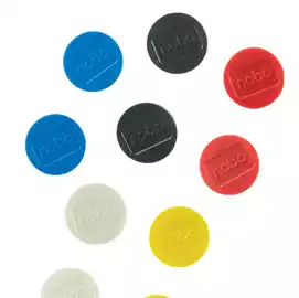 Magneti diametro 3,8cm colori assortiti  conf. 10 pezzi