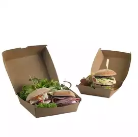 Scatole per hamburger Street Food in carta kraft 16x16x9cm  conf. 50...