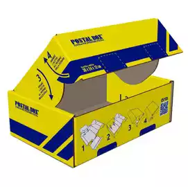 Scatola spedizioni Postal Box M 34x24x12cm giallo blu 