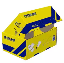 Scatola spedizioni Postal Box L 40x27x17cm giallo blu 
