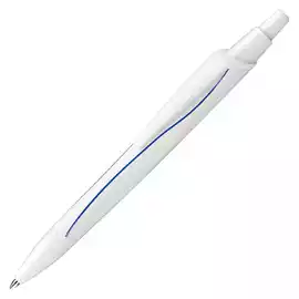 Penna a sfera a scatto Reco punta media fusto bianco inchiostro blu 