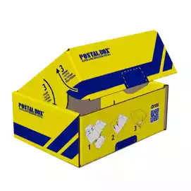 Scatola spedizioni Postal Box XL 48x30x21cm giallo blu 