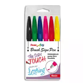 Pennarello Brush Sign Pen colori assortiti  conf. 6 pezzi