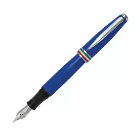 Penna stilografica Aldo Domani punta M fusto azzurro italia 