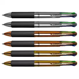 Astuccio penne a sfera Chrome punta 1,00mm 4 colori  conf. 6 pezzi