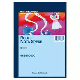 Blocco buste nota spese staccabili 23x16cm   conf. 25 buste