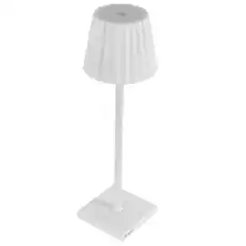 Lampada da tavolo a led 10x10x38cm alluminio pmma bianco  