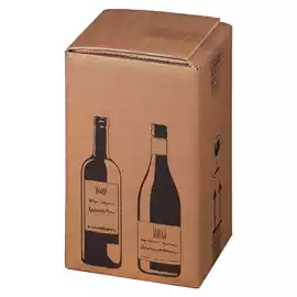 Scatola Wine Pack 4 bottiglie 21,2x20,4x36,8cm cartone doppia onda...