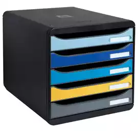 Cassettiera Big Box Plus Bee Blue 5 cassetti A4 nero multicolore 