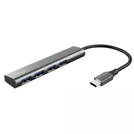 Hub Halyx 4 porte da USB C a USB A 3.2 Gen1 alluminio grigio 
